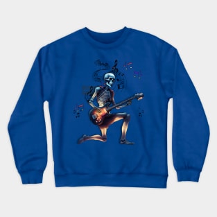 Skulls play music guitar Crewneck Sweatshirt